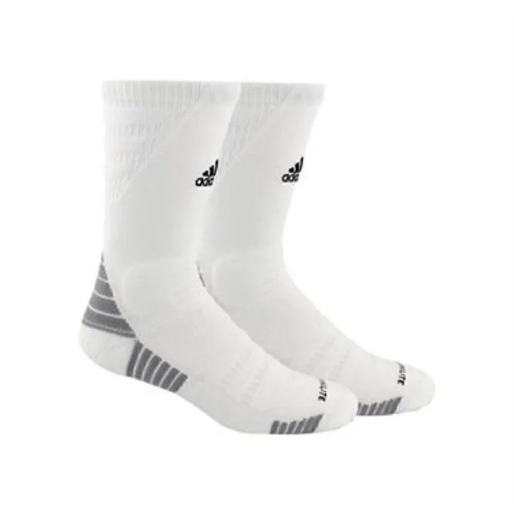 Adidas Alphaskin Maximum Cushioned Crew Socks White Grey Black Size L New